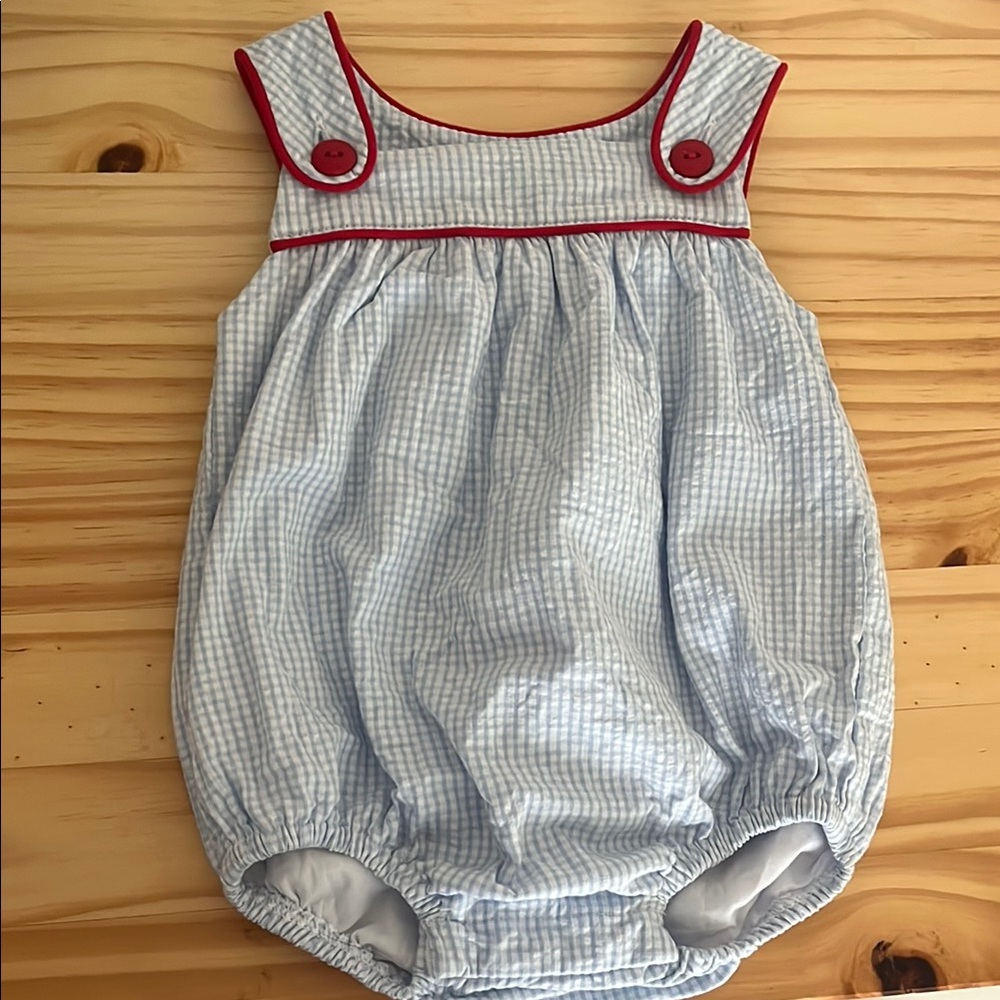 James and Lottie red white and blue Baby Romper